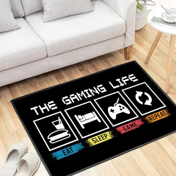 Game life 3D printed modern carpet Size 36''x 24''